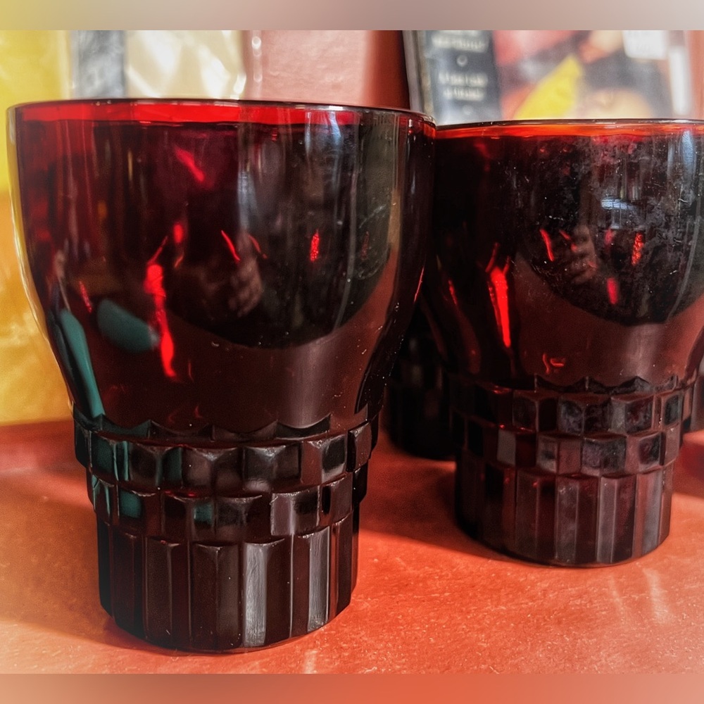 Set of twelve, vintage Anchor Hocking Windsor Royal Ruby Tumblerr